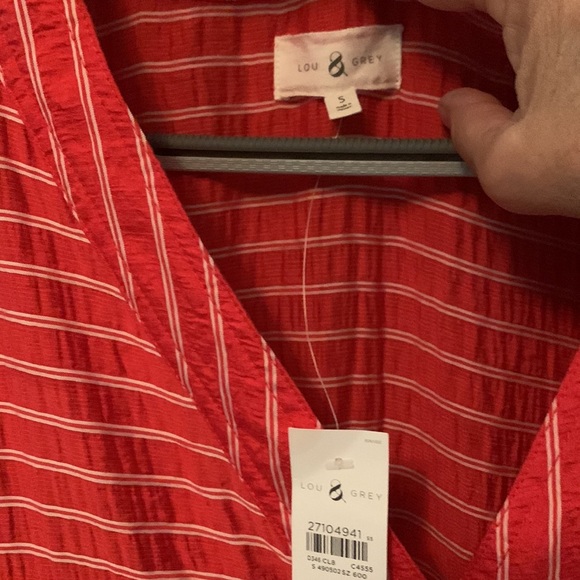 Lou & Grey by Loft Sunny Striped Tie Waist Jumpsuit size Small NWT - Picture 6 of 10